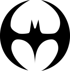 Bat Silhouette Black Shape With Wings Forming A Circle Outline Svg Vector, Free Vectors File